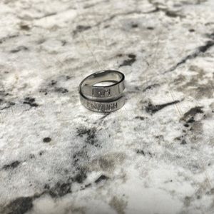 Silver I Am Enough Ring Size 7 (Adjustable)